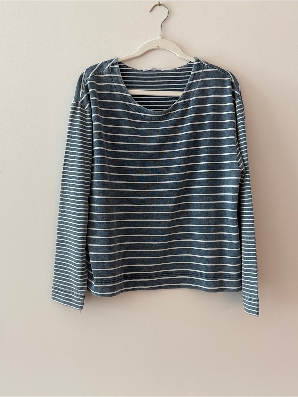 Lane+Delancey Striped Long Sleeve Top in Navy and White